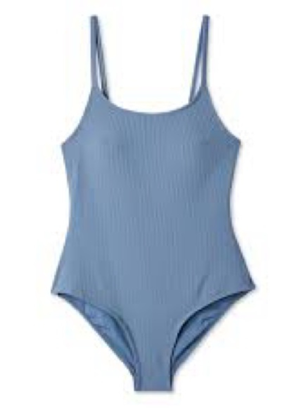 George Ribbed One-Piece Swimsuit in Dusty Blue